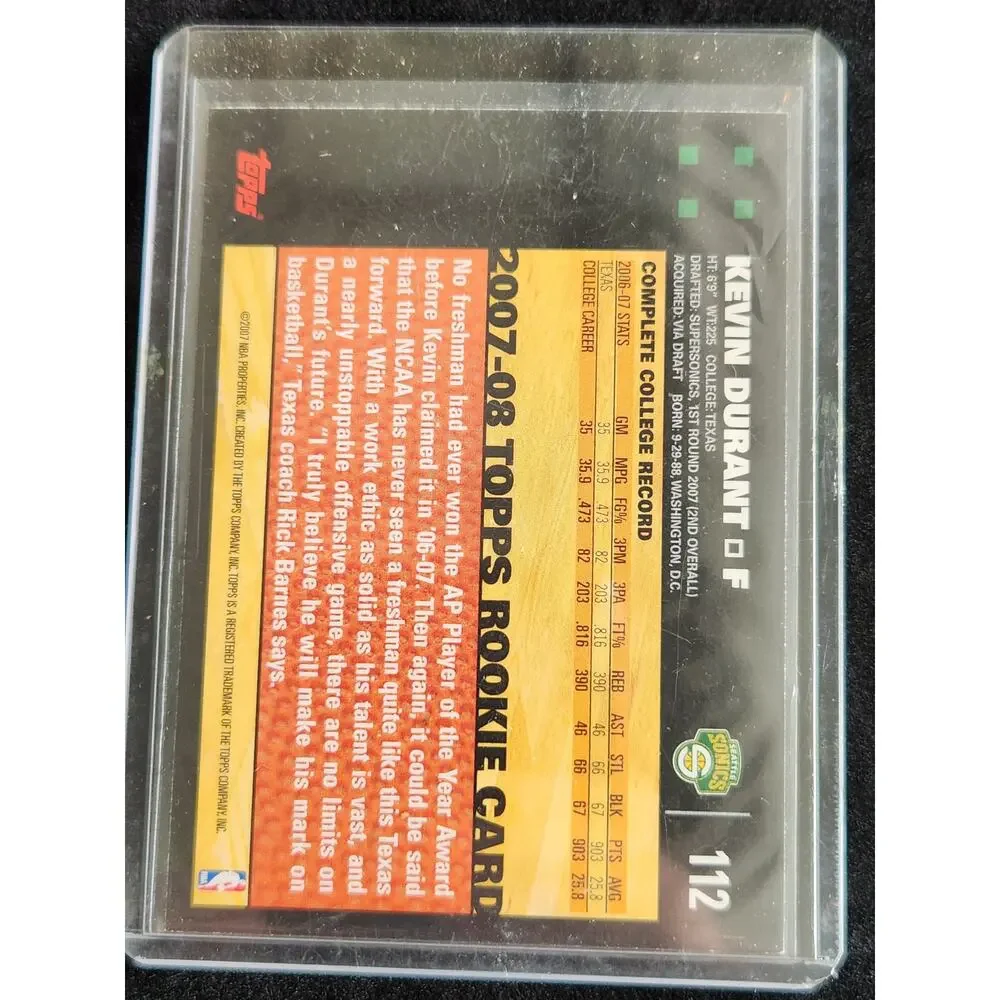 Topps kevin durant